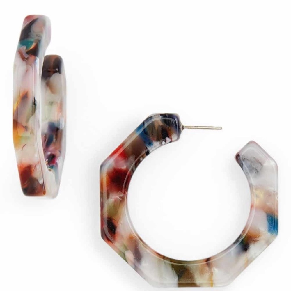 🆕 Madewell Acetate Geometric Hoop Earrings - Picture 3 of 4